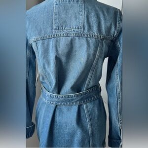 Michael Kors Denim Belted Cargo Field Jacket Women’s Medium Blue 4 Pocket Coat
